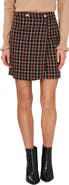 CeCe Plaid Wrap Miniskirt