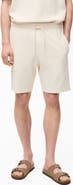 MANGO Textured Drawstring Shorts