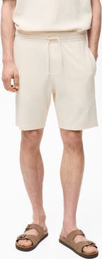 MANGO Textured Drawstring Shorts