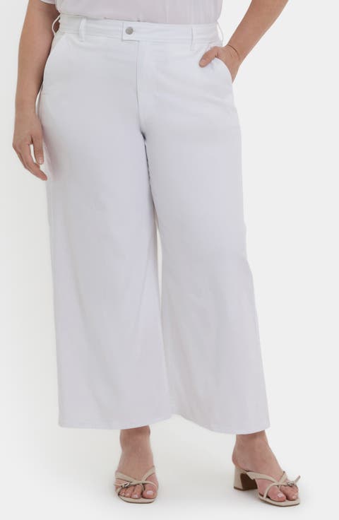 Mona High Waist Ankle Wide Leg Trouser Jeans (Plus)