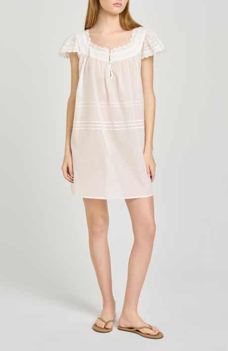 x Hannah Lovey Porter Bianca Eyelet Detail Cotton Minidress (Nordstrom Exclusive)