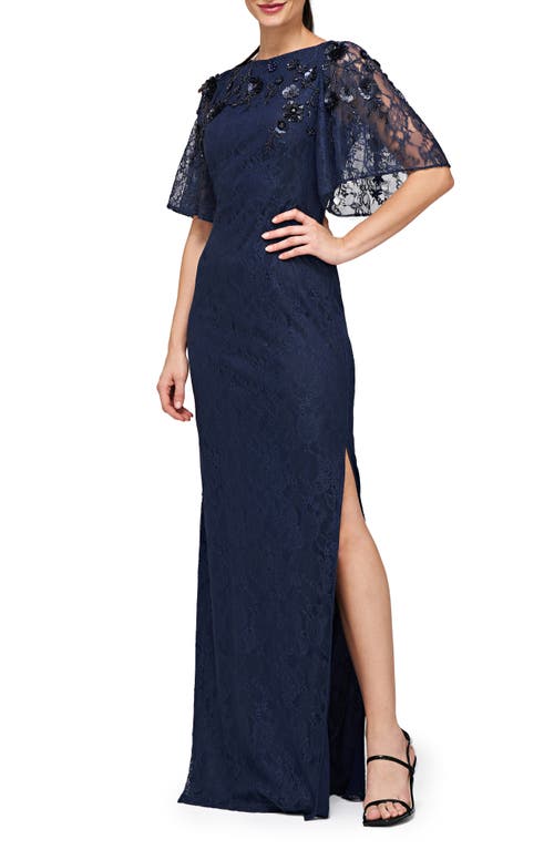 Js Collections Kalani Embellished Lace Gown In Navy