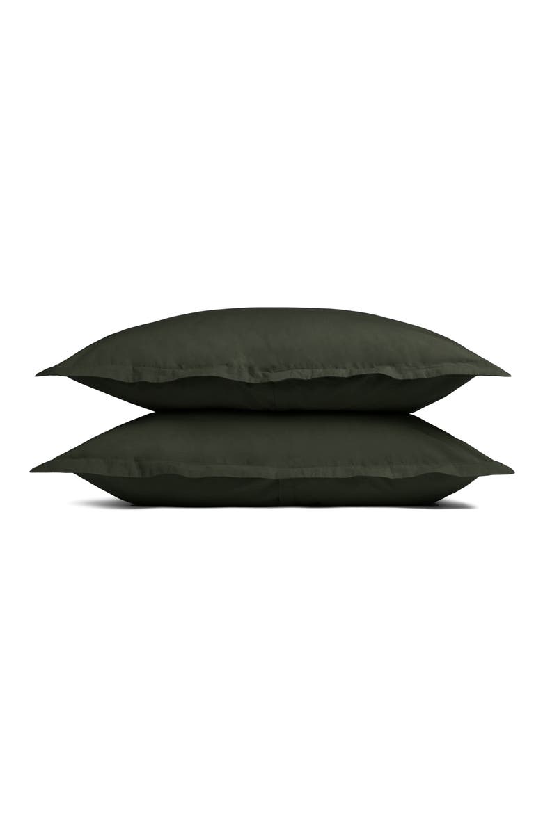 Percale Set of 2 Shams, Main, color, EVERGREEN