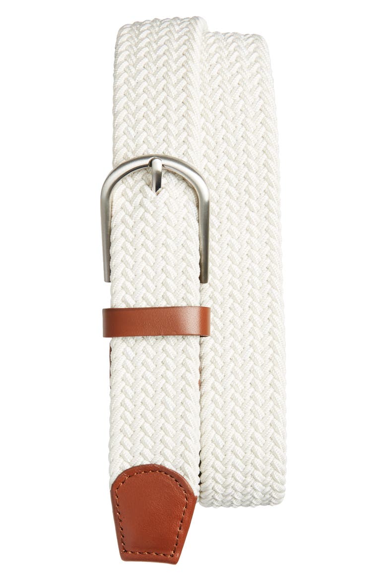 Koa Woven Elastic Belt, Main, color, STONE- WHITE