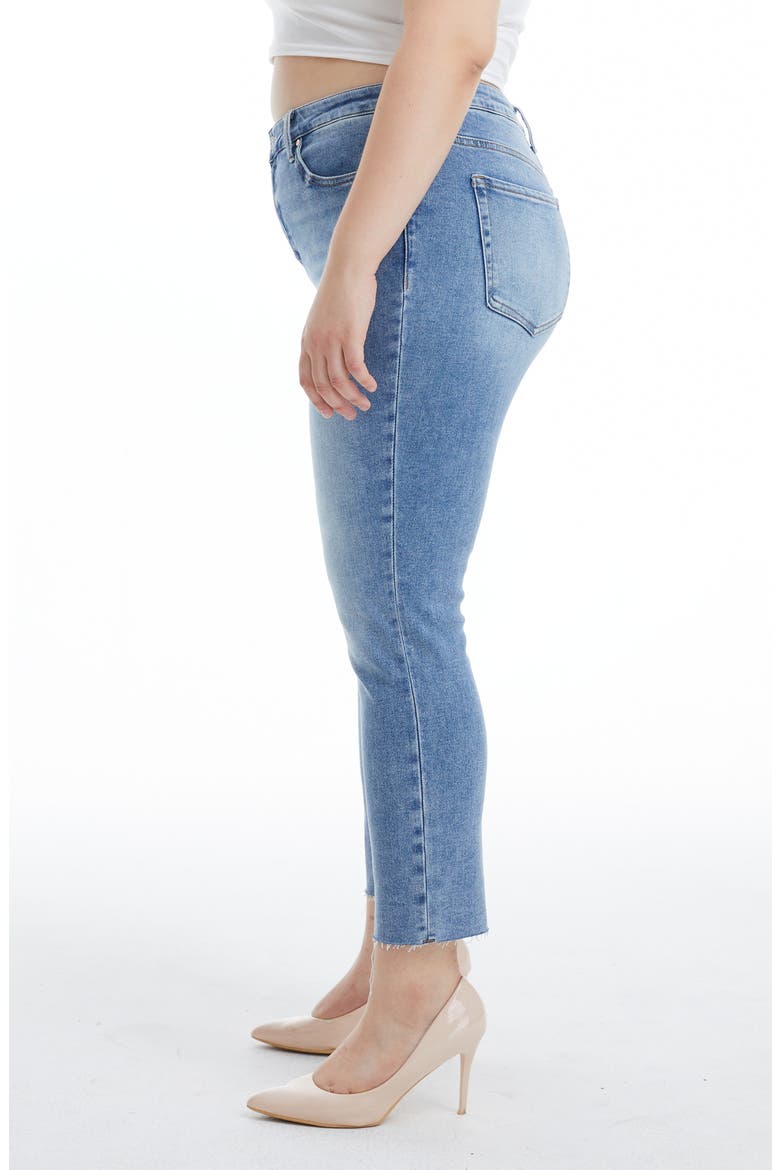 Raw Hem Ankle Skinny Jeans, Alternate, color, MEDIUM BLUE
