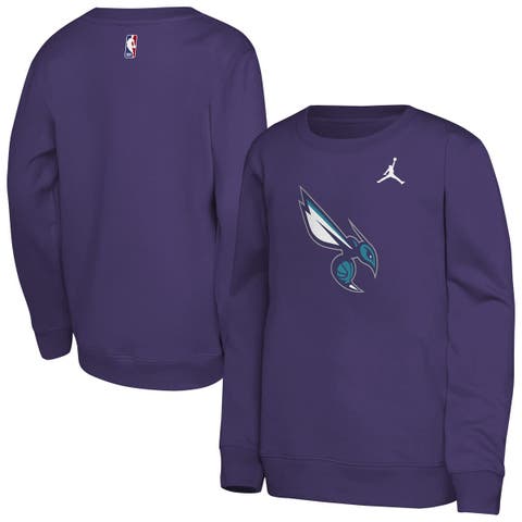 Youth Jordan Brand Purple Charlotte Hornets Courtside Statement Edition Sweatshirt