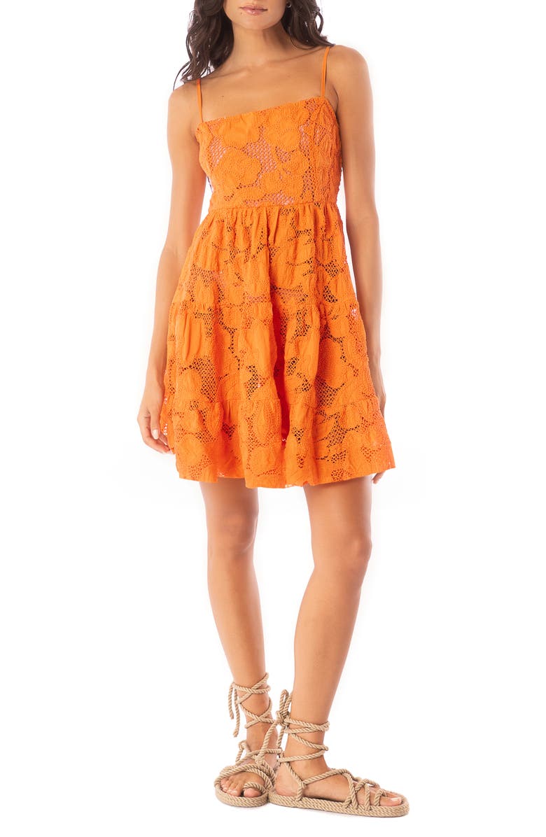 Maaji Ginger Garden Emily Cotton Cover-Up Dress, Main, color, 