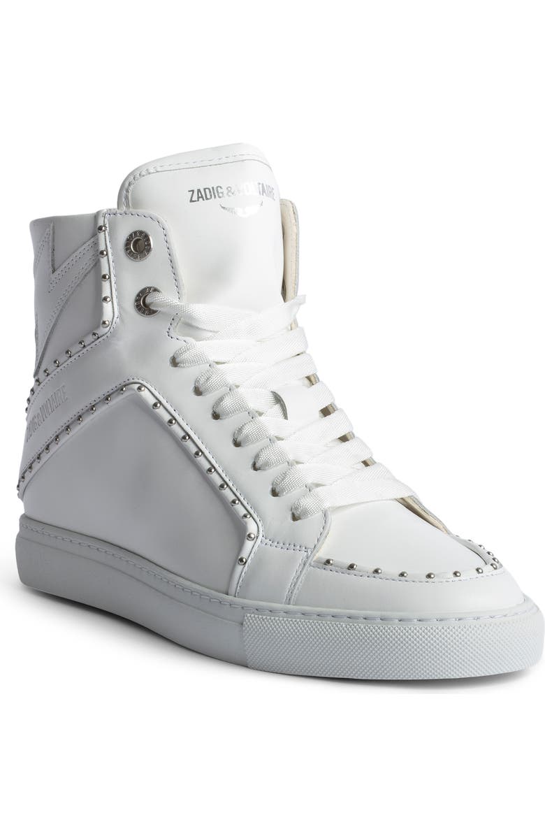 Zadig & Voltaire High Flash Smooth Platform Sneaker, Main, color,