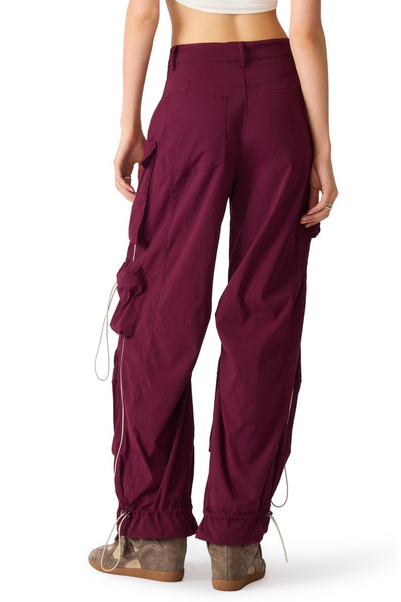 Jacey Wide Leg Cargo Pants, Alternate, color, DEEP FIG