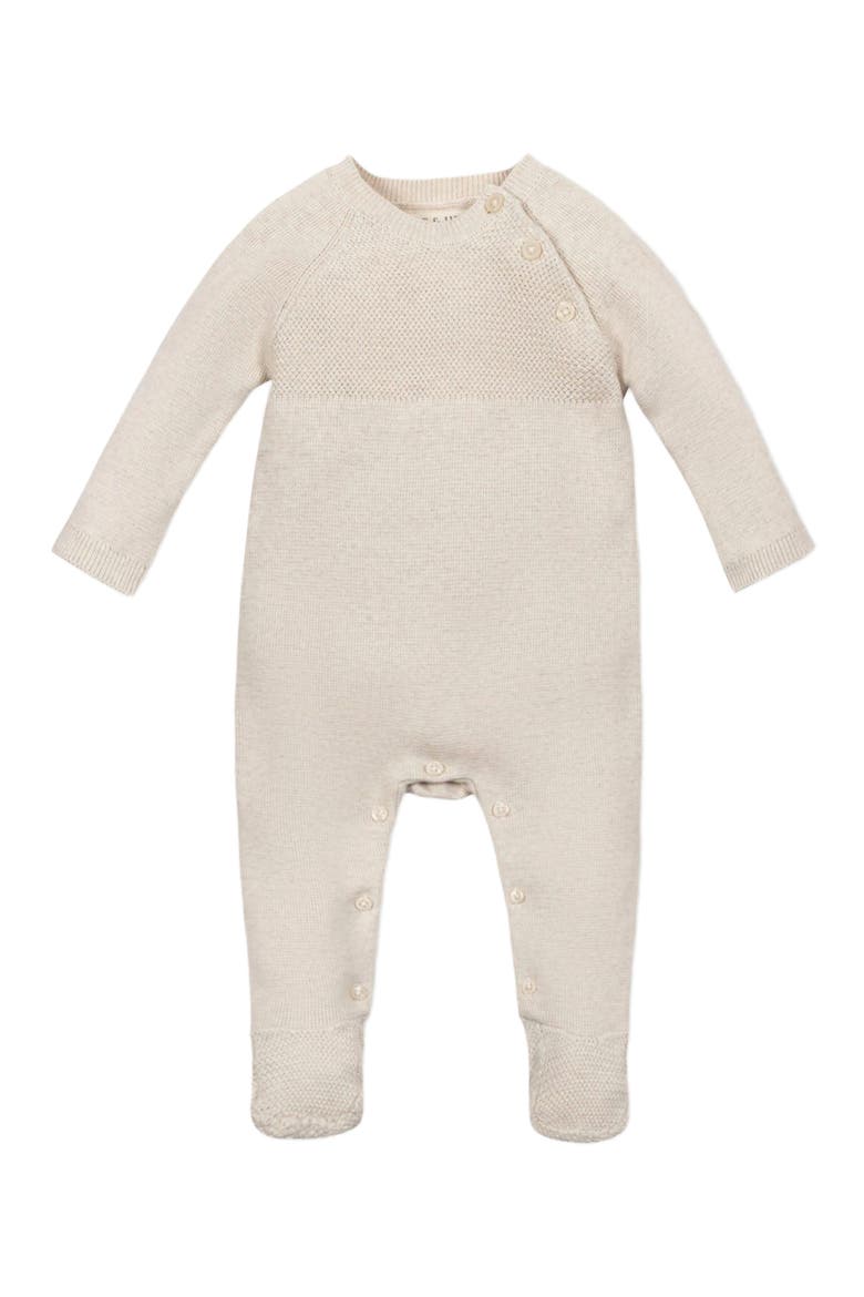Baby Organic Footed Sweater Romper, Infant, Main, color, Light Oatmeal Heather