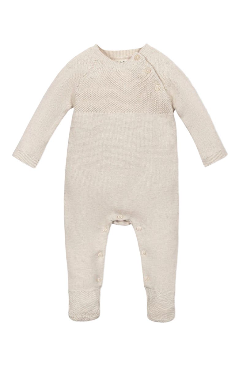Hope & Henry Baby Organic Footed Sweater Romper, Infant, Main, color, Light Oatmeal Heather