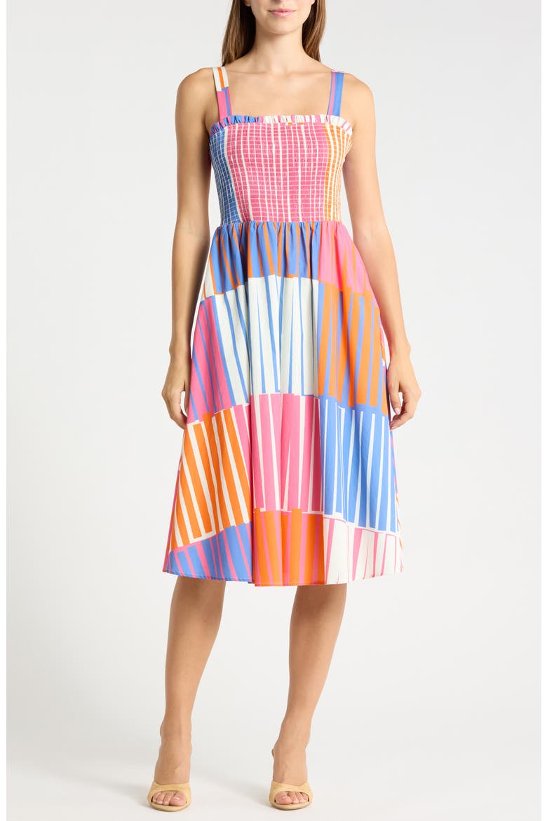 Tristan Colorblock Stripe Cotton Sundress, Main, color, MULTI PLAYFUL STRIPES