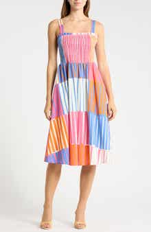 Tristan Colorblock Stripe Cotton Sundress