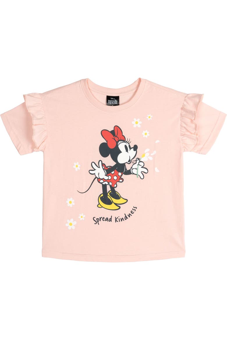 Minnie Mouse Ruffle T-Shirt and Denim Jeggings Set, Alternate, color, Minnie Mouse Pink Blue