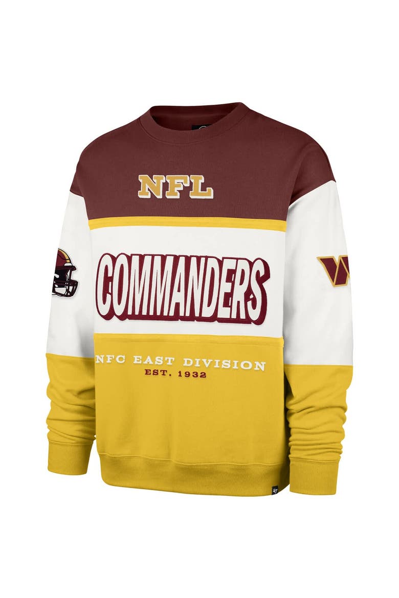 Men's '47 Burgundy/Gold Washington Commanders Breeze Maximalist Sweatshirt, Alternate, color, Burgundy