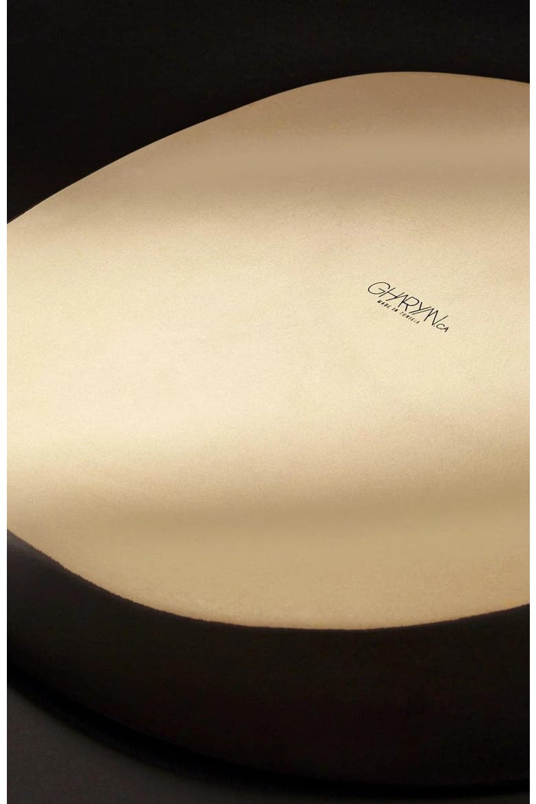 Stoneware Round Serving Platter, Alternate, color, Black