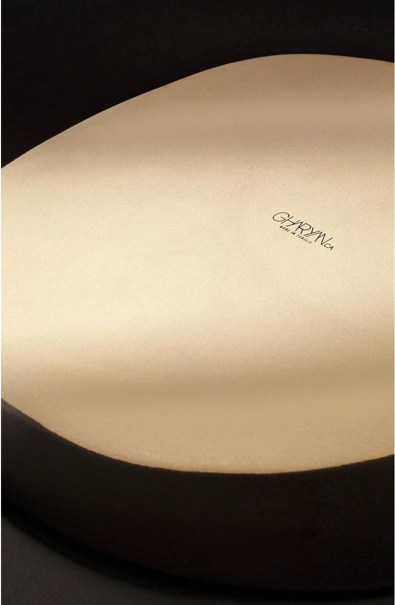 Gharyan Stoneware Stoneware Round Serving Platter, Alternate, color, Black