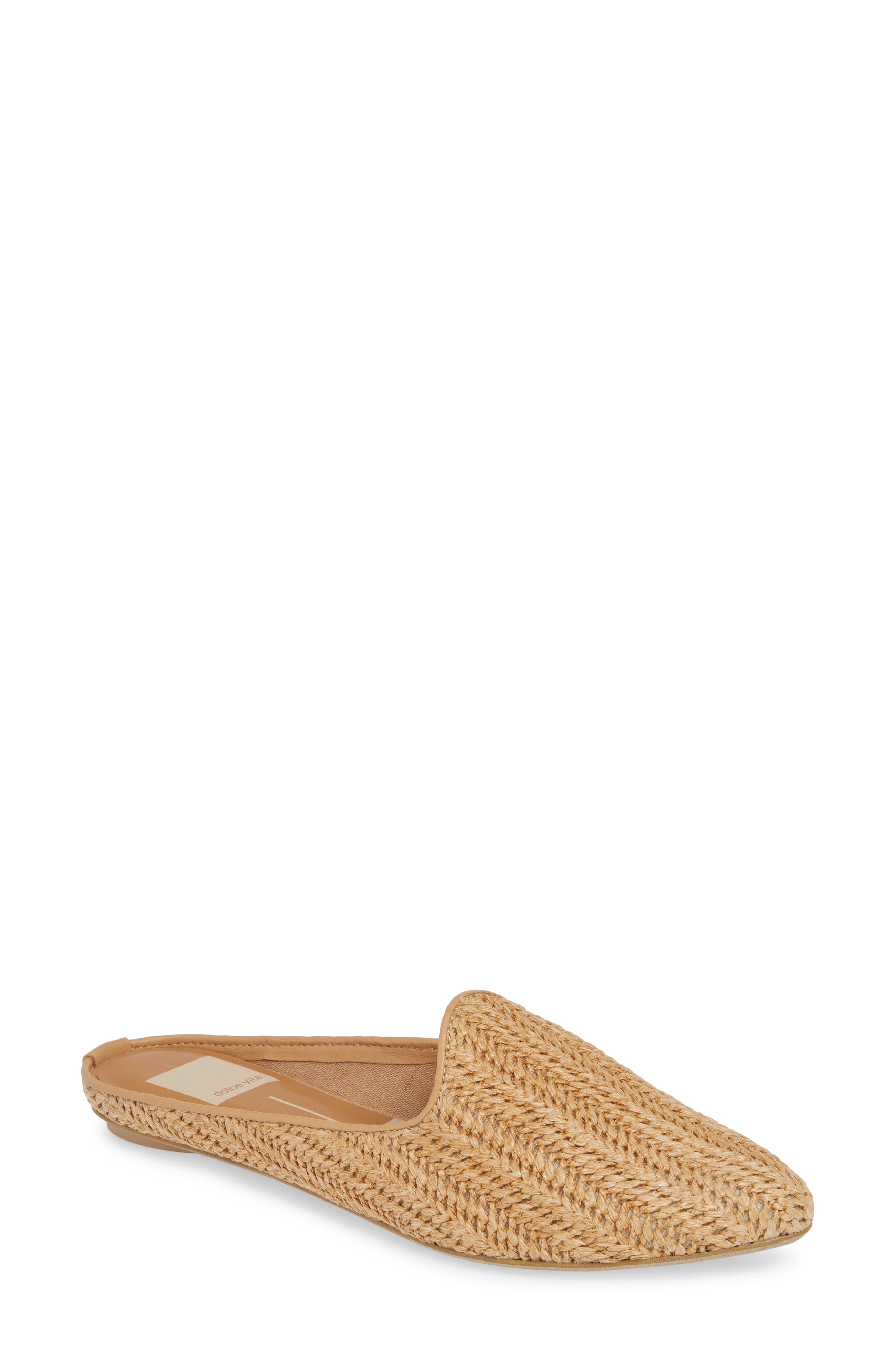 Grant Woven Flat Mule, Main, color, NATURAL RAFFIA
