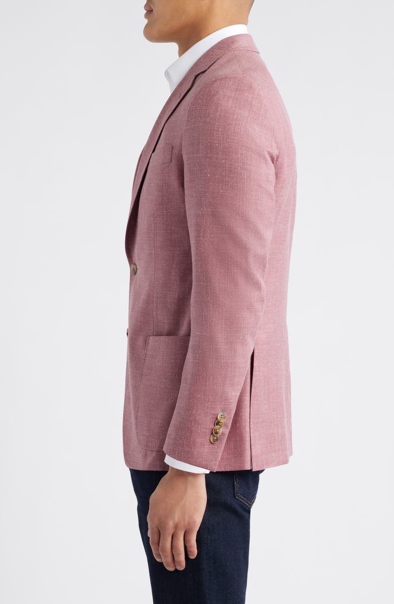 Peter Millar Hyperlight Soft Pink Mélange Wool & Silk Blend Sport Coat, Alternate, color, Dark Pink