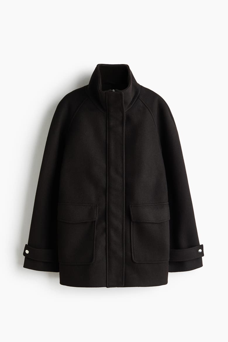 Funnel-collar Coat, Main, color, Dark brown