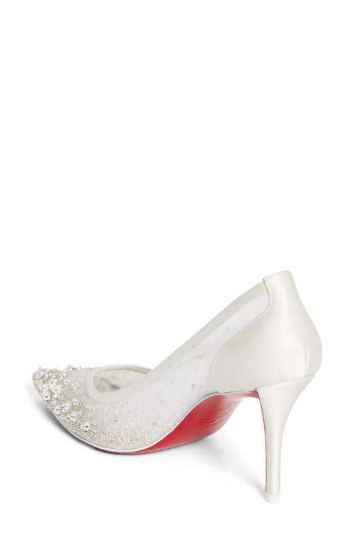 Christian Louboutin Miss Z Crystal Beaded Mesh Pump In Version Ivory