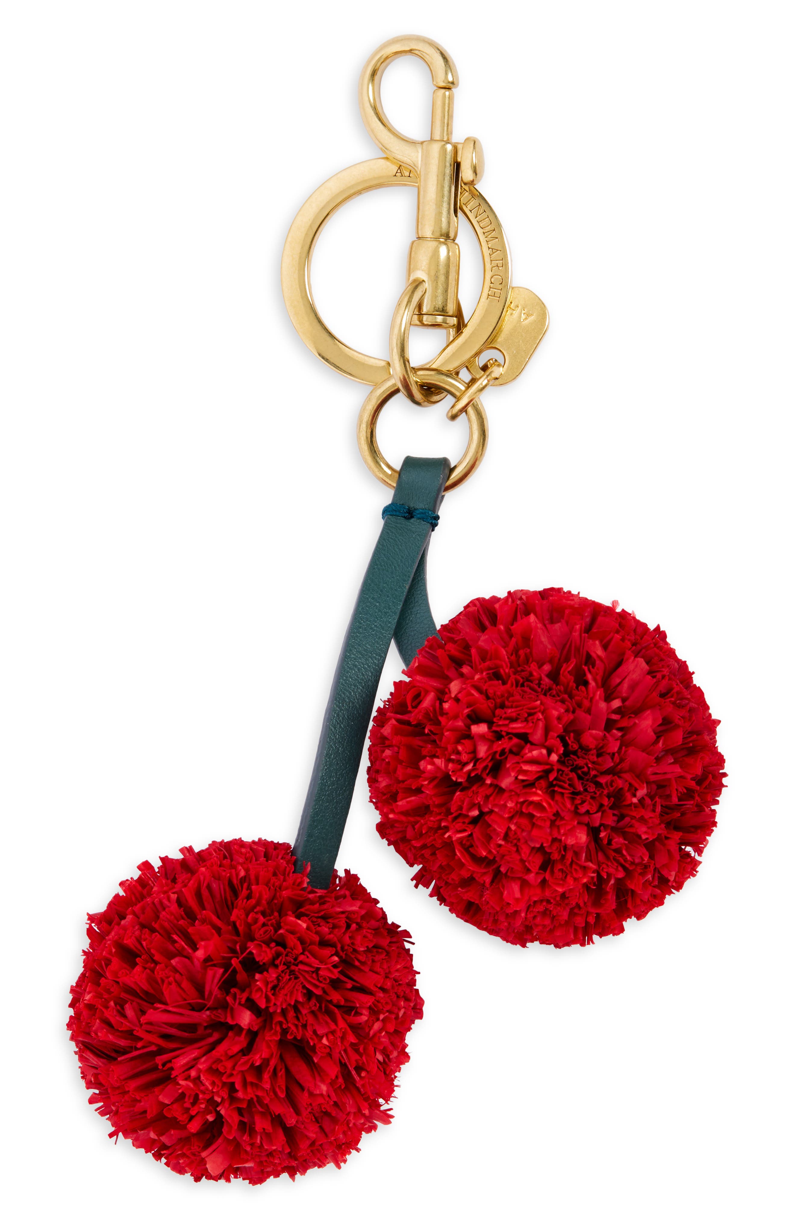 Anya Hindmarch Cherry Raffia Bag Charm, Main, color, 