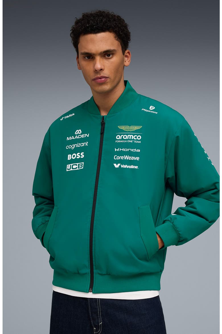 Aston Martin F1 Replica Water Repellent Jacket, Alternate, color, GREEN LUX