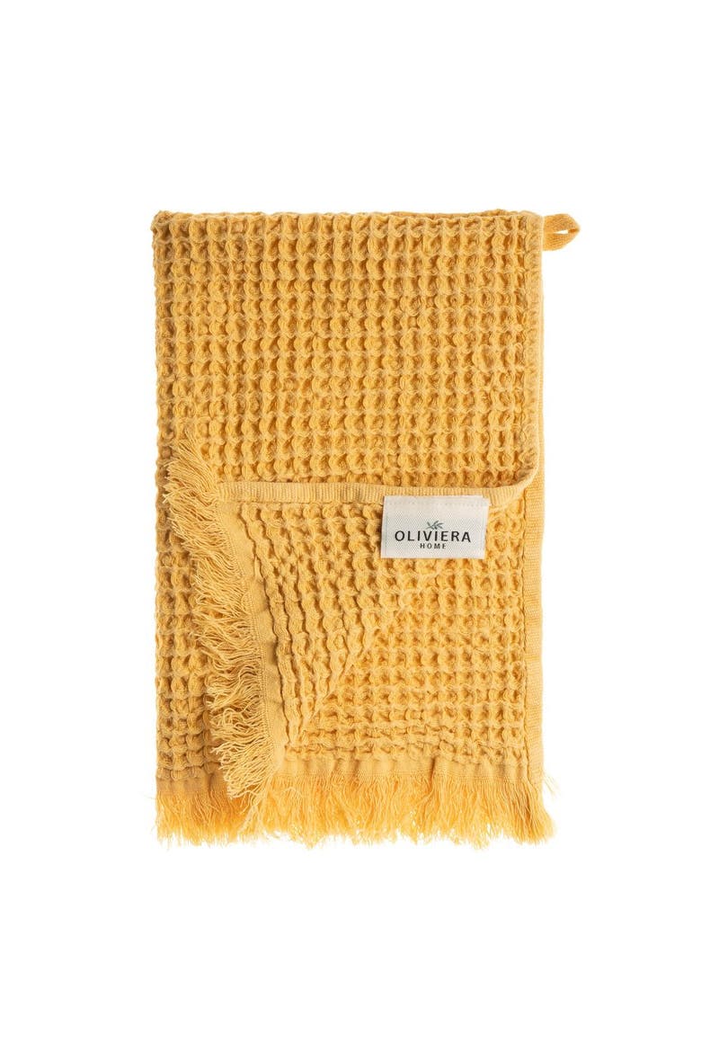 Waffle Turkish Cotton Kitchen & Guest Towel - Set of 2, Alternate, color, Yellow