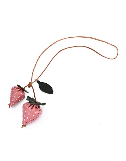 Strawberry Genuine Leather Artisan Charm