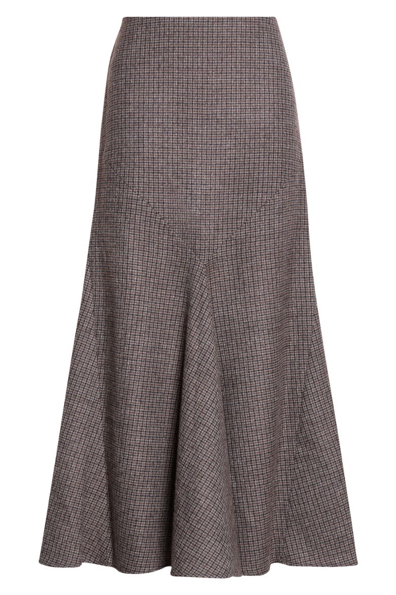 Check Wool Midi Skirt, Alternate, color, MULTI GRAY BASE