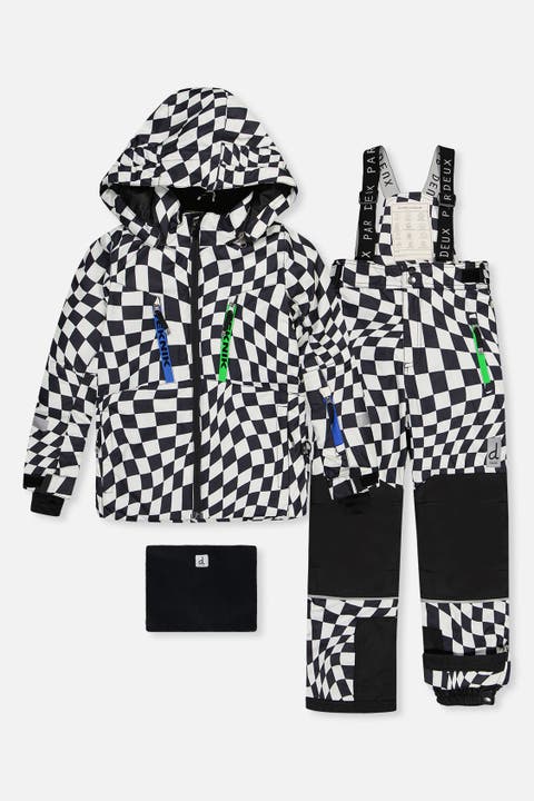 Teknik Checkered Jacket & Reinforced Pants Two Piece Snowsuit