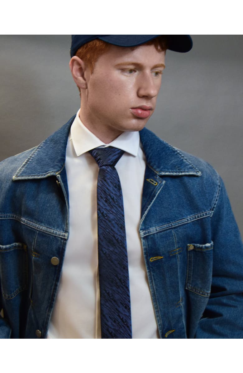 Knottery & Co Savannah Stripes Silk Jacquard Tie, Alternate, color, Midnight Blue