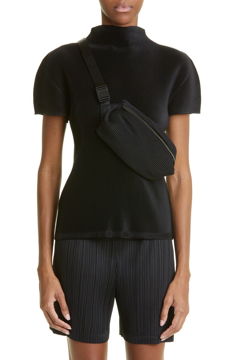 Pleats Please Issey Miyake Bias Pleated Belt Bag, Alternate, color,