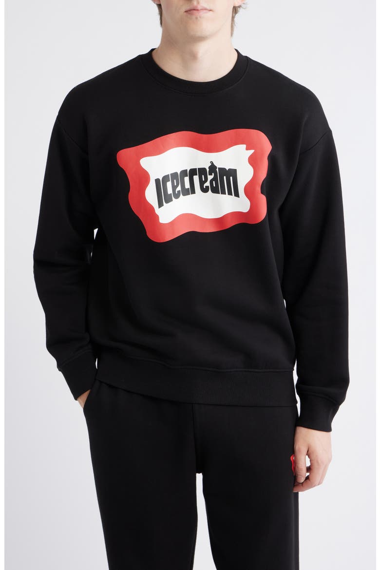 Cotton Graphic Sweatshirt, Main, color, BLACK