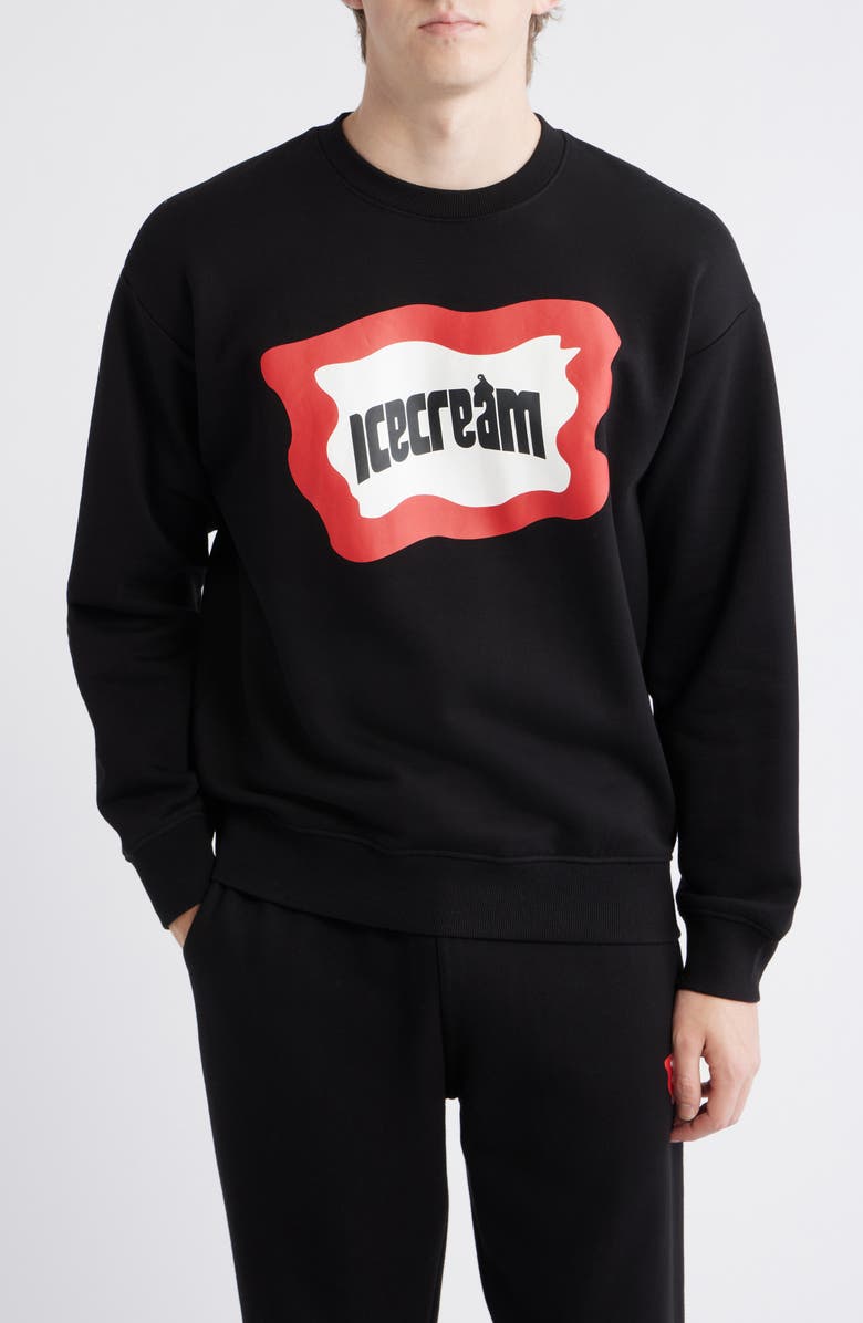 ICECREAM Cotton Graphic Sweatshirt, Main, color, Black