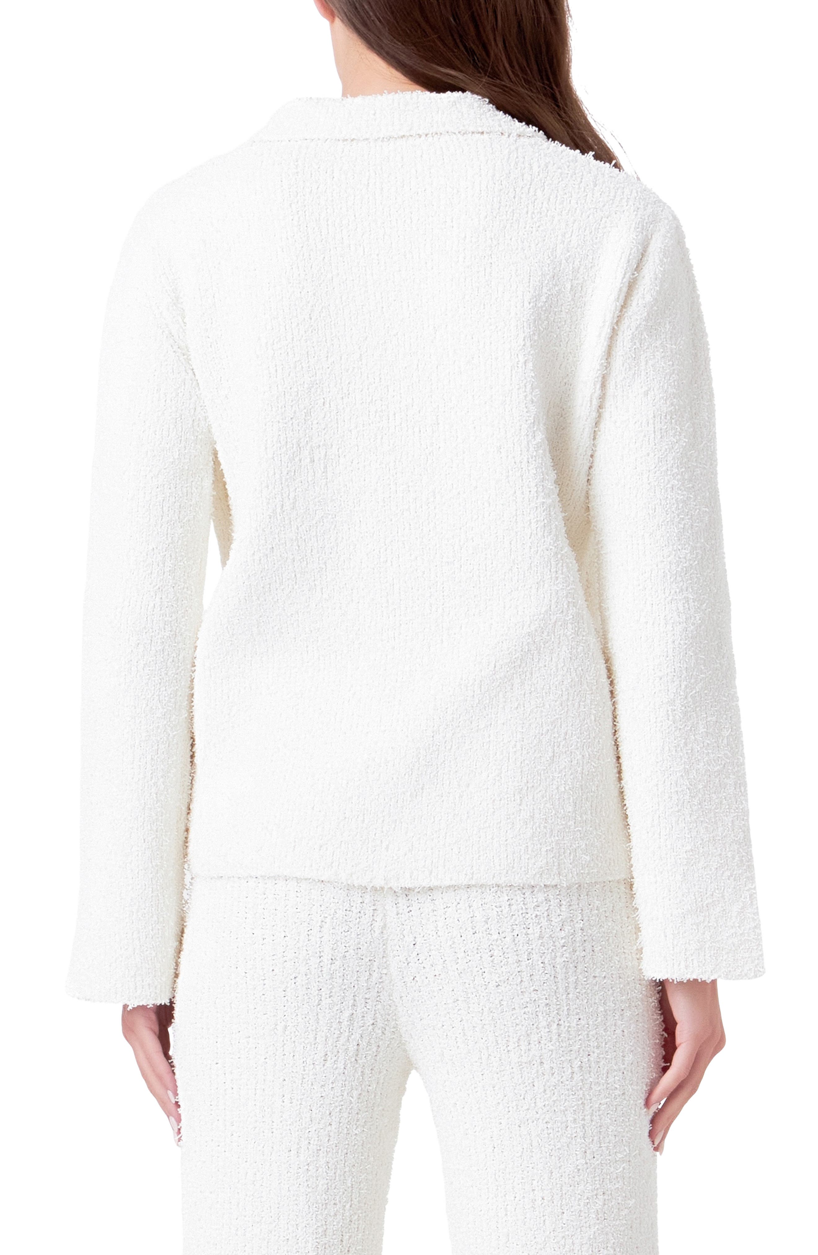 Textured Fuzzy Collared Sweater - image 2