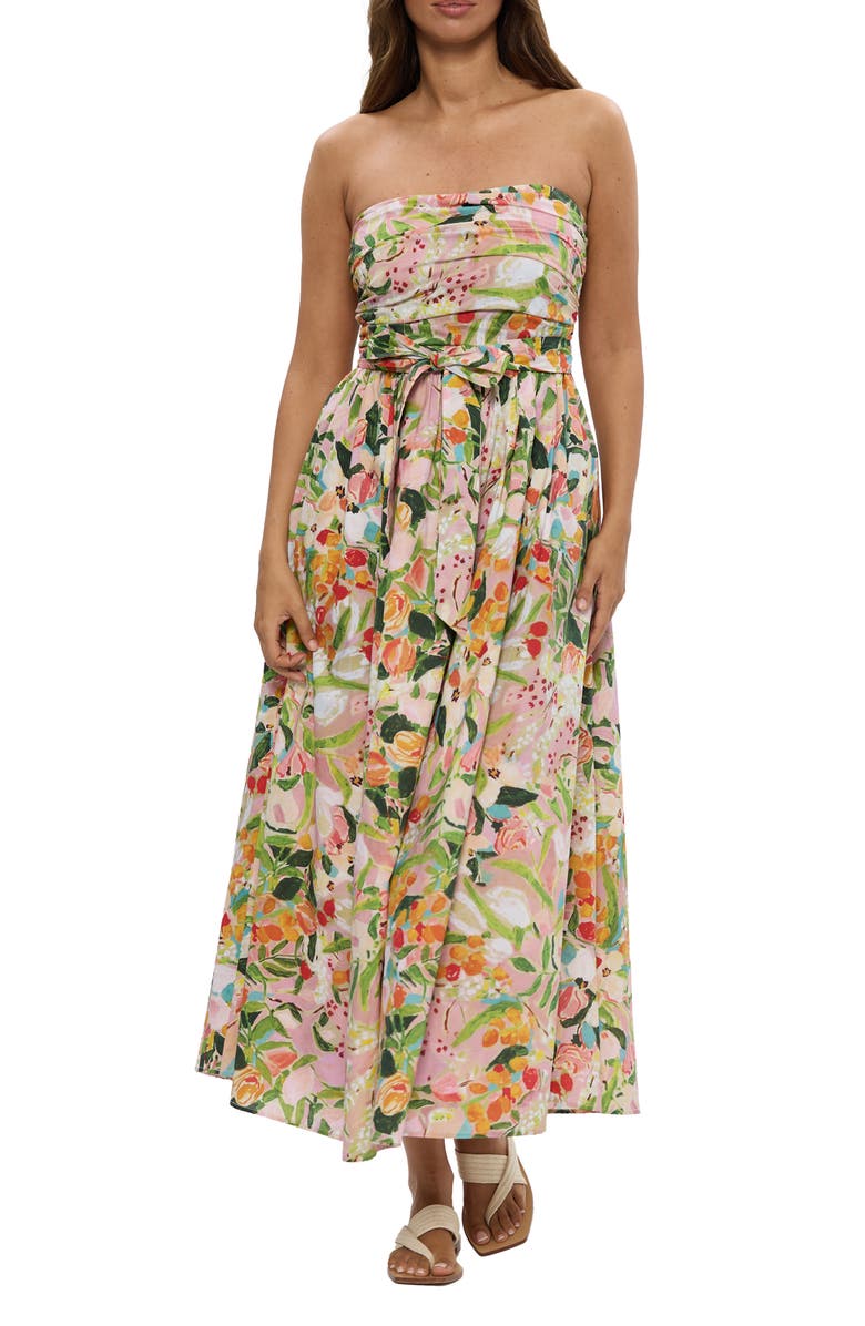 Brave+True Avalon Floral Print Strapless Dress, Main, color, Zoes Garden