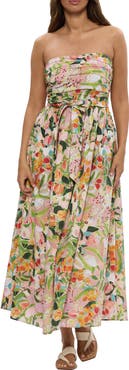 Brave+True Avalon Floral Print Strapless Dress