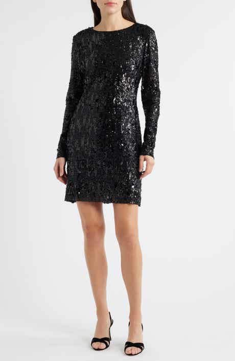 Sam Edelman Sequin Long Sleeve Shift Minidress