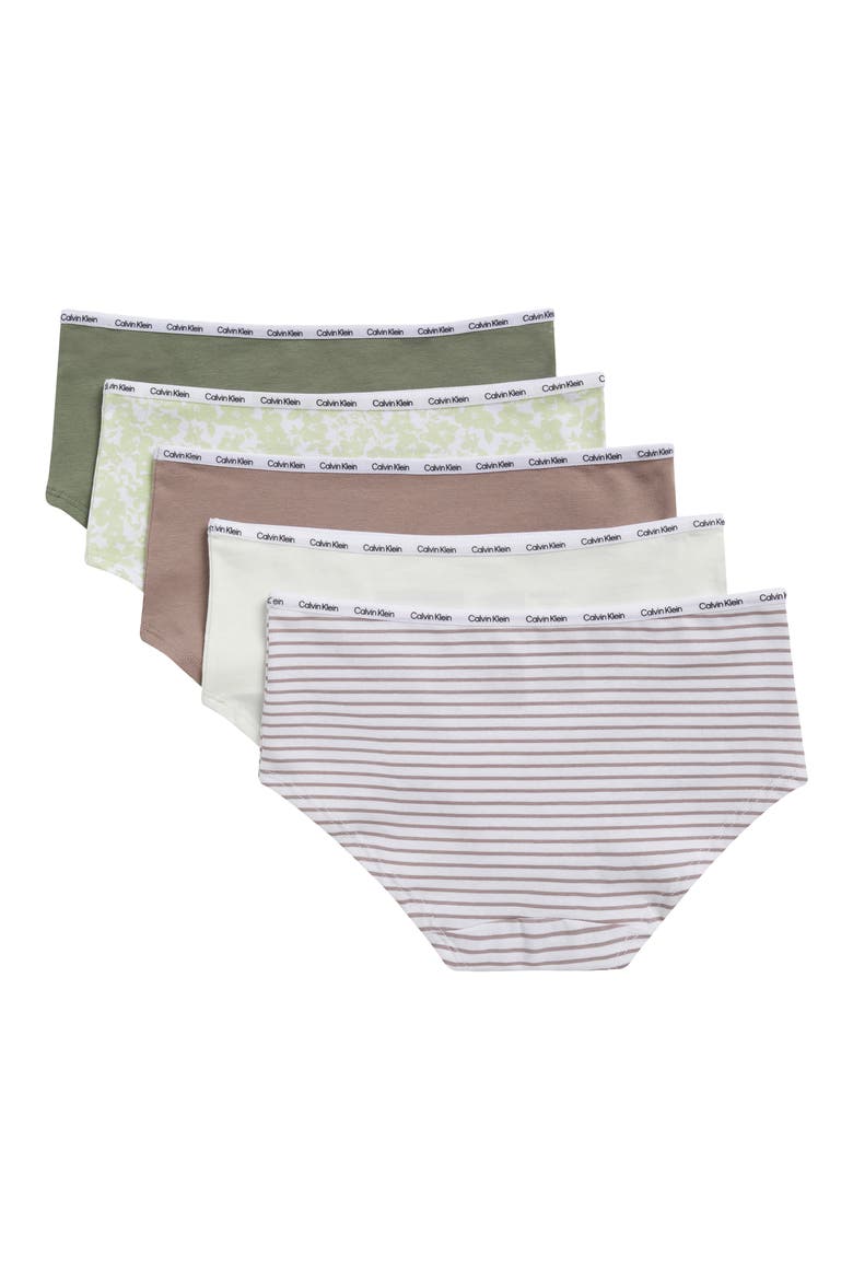 Kids' Hipster Panties - Pack of 5, Alternate, color, BLOOM STRIPE