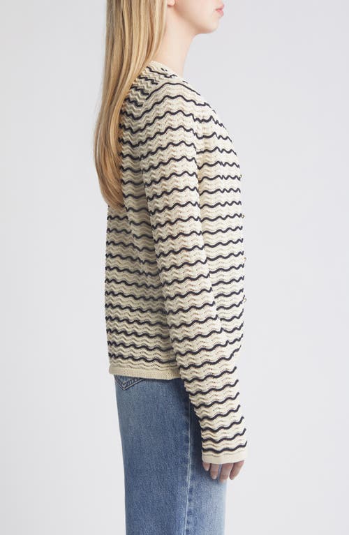 Rag & Bone Striped Eliza Cardigan In Gray