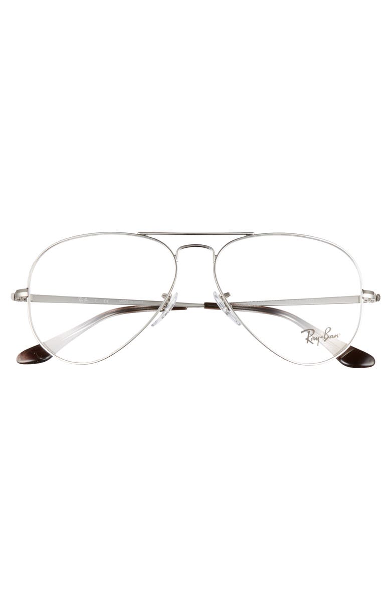 Ray-Ban 55mm Aviator Optical Glasses, Alternate, color,