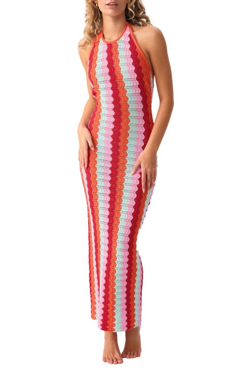 Aurelia Halter Maxi Cover-Up Dress