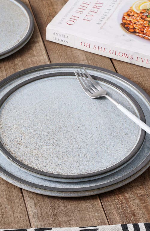 Stone Lain Vince Stoneware 4-piece Dinner Plate Set In Gray