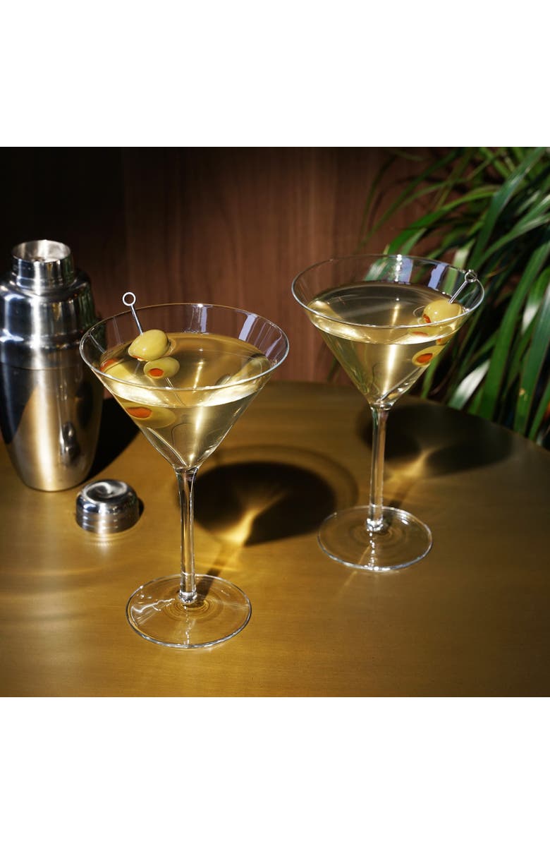 Viski Raye Crystal Stemmed Martini Glasses Set of 2, Alternate, color, Clear