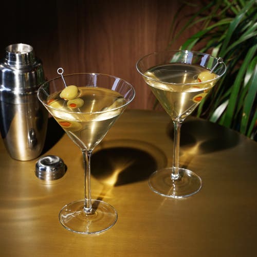 Viski Raye Crystal Stemmed Martini Glasses Set Of 2 In Clear