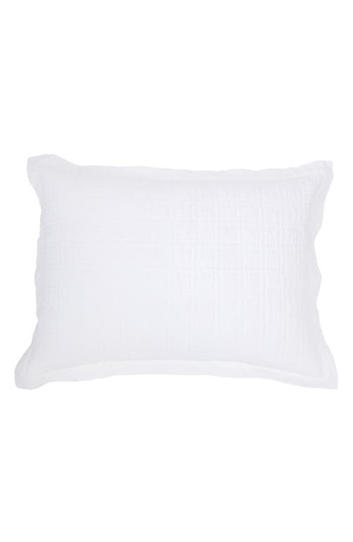 Pom Pom At Home Owen Quilted Linen Pillow Sham In White