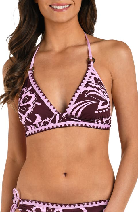 Fiji Soft Band Embroidered Bikini Top