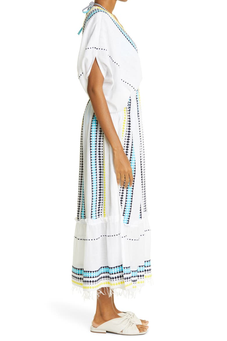 Sediri Plunge Neck Cover-Up Dress, Alternate, color, MULTI AQUA