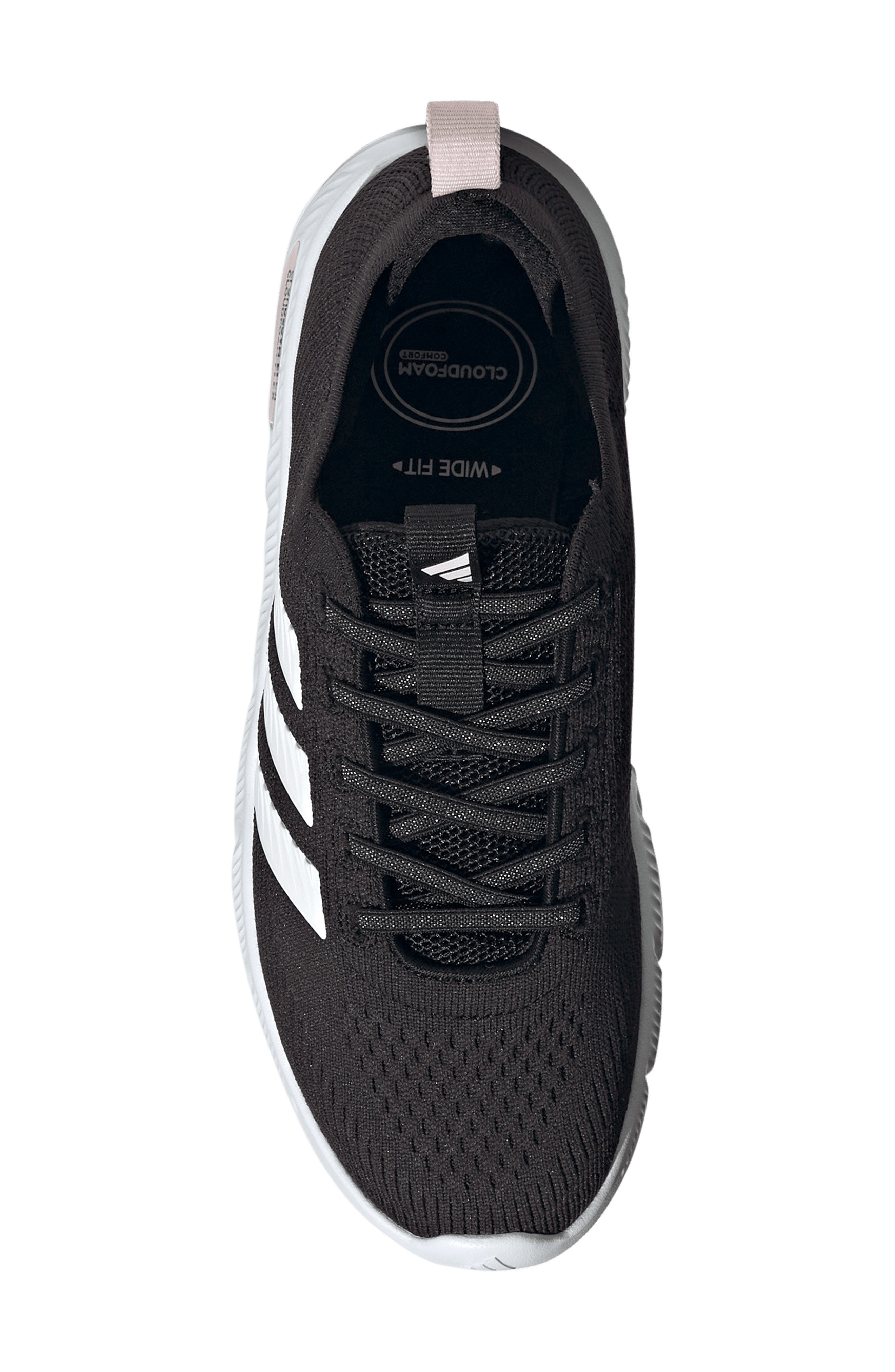 adidas Cloudfoam Flex Slounge Running Shoe, Alternate, color, Black/ White/ Almost Pink